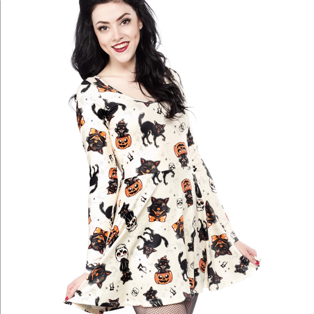 Sourpuss black cats skater dress